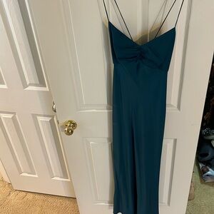 Teal Silk Spaghetti Strap Dress - Anthropologie- Worn Once